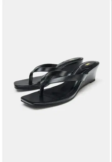 ZARA 웨지힐 샌들 36 블랙 새상품급