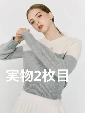 젝시믹스 그레이와 화이트 스웨터 여성용 골프웨어