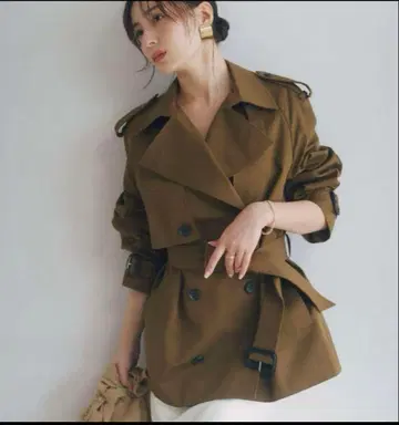 anuans 아뉴앙스 하프 오버 트렌치코트 브라운 S