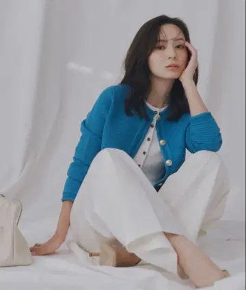 nuans 노카라 라벤 니트 자켓 터콰이즈 1 S 사이즈