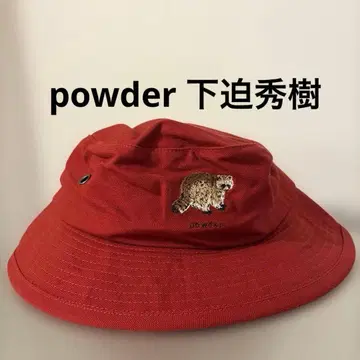 [레어] powder 시모사코 히데키 너구리 햇 핑크하우스 빨간색