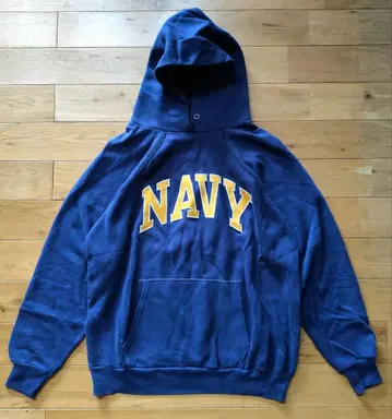 Champion 80's 트리코 태그 [ NAVY ] 후드티 자수 로고 네이비