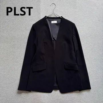 컨디션 최상 PLST 워셔블 2way 스트레치 칼라리스 자켓 블랙 S