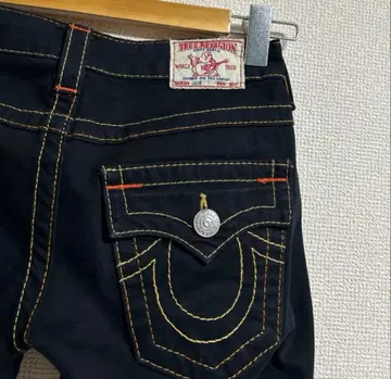y2k TRUE RELIGION 레인보우 스티치 스키니 데님
