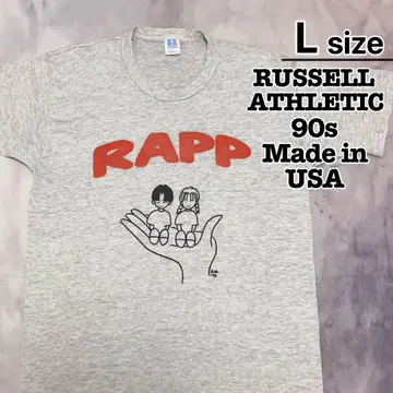 USA제 RUSSELL ATHLETIC T셔츠 L 라이트 그레이 프린트