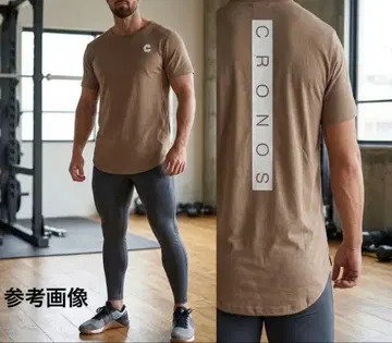 CRONOS 크로노스 티셔츠 M 사이즈 베이지 백 로고