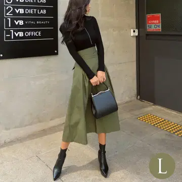 스커트 플레어 스커트 여성용 롱 스커트 롱 A라인 L