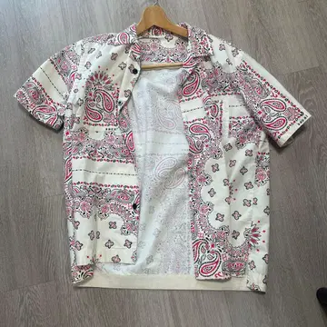 sacai 페이즐리 무늬 반팔 셔츠 화이트