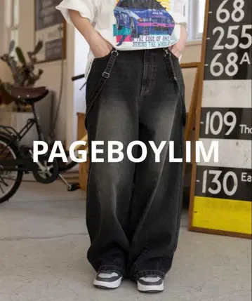 [ PBLIM ] PAGEBOYLIM 페이지 보이림 서스펜더 루즈 데님 M