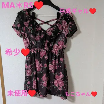 [ 미사용 ] [ 레어 ] MA*RS Sugar Gloss 꽃무늬 쉬폰 미니 원피스