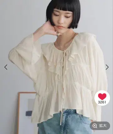 가격 인하 중 셔링 프릴 블라우스 LOWRYS FARM
