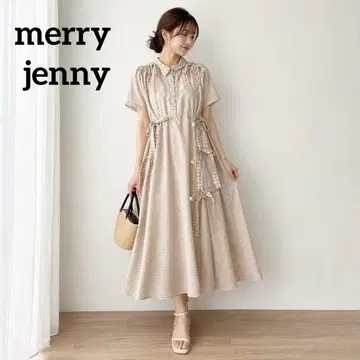 merry jenny 리본 원피스 베이지 메리제니 루즈핏