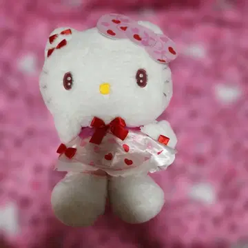헬로키티 봉제 인형 하트 무늬 드레스
