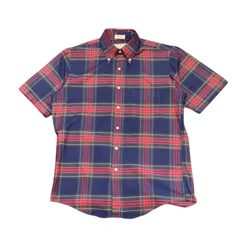 [M] 90s 미국제 L.L.Bean 체크 버튼 다운 반팔 셔츠