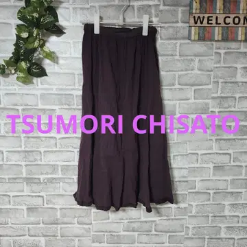 [ TSUMORI CHISATO ] 퍼플 밴딩 츠모리치사토 개더 스커트
