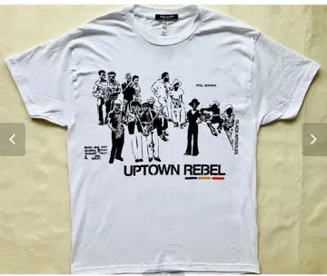 UPTOWN REBEL (white) 스텐실 티셔츠 레어 1점