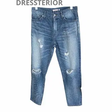 드레스트리얼 DRESSTERIOR 데미지 가공 테이퍼드 데님 38