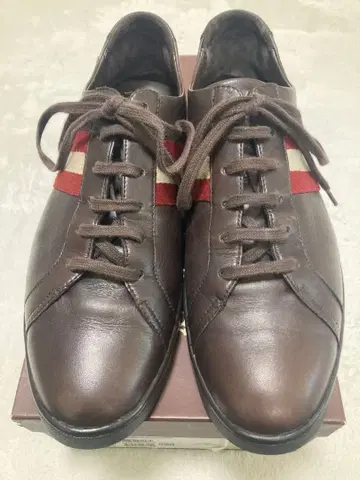 [ BALLY ] 브라운 가죽 스트라이프 스니커즈 US7.5 [ 발리 ]