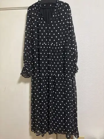 미니 꽃무늬 자수 시어 롱 원피스 긴팔