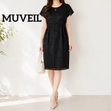 MUVEIL 미우엘 자수 레이스 원피스 블랙 이벤트