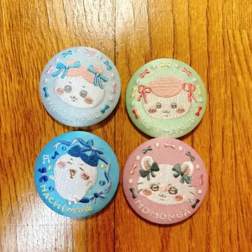 [ 미사용 새상품 ] 치이카와 (먼작귀) 자수 캔뱃지 하치와레 모몽가 밤만쥬