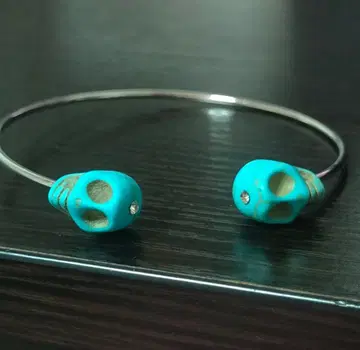Turquoise Skull 스컬 모티브 터콰이즈풍 뱅글