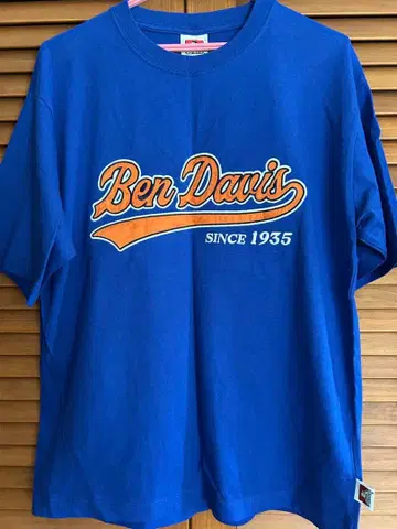 BEN DAVIS 로고 프린트 T셔츠 블루