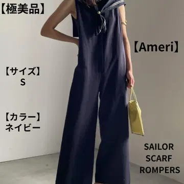 [ 컨디션 최상 ] [ Ameri ] SAILOR SCARF ROMPERS 네이비 S