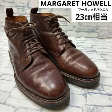 MARGARET HOWELL 가죽 숏부츠 천연 가죽 외날개 브라운