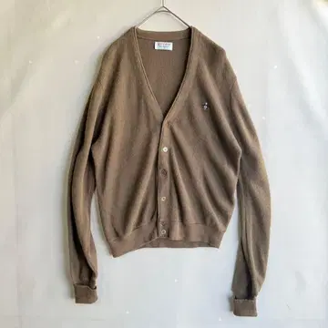 빈티지 70s 그랜드 라무 아크릴 가디건 M 카키 노무라 군이치