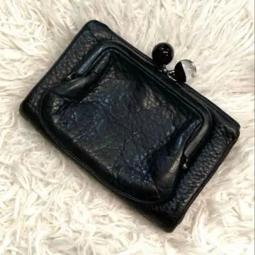 [새상품급] ear PAPILLONNER 소가죽 가마구치 접이식 지갑 블랙