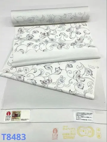 코몬 교토 손그림 유젠 가로 줄무늬 손조각 본 염색 순수 실크 옷감 T8483