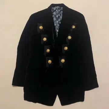 LUNAMATTINO 벨벳 더블 골드 버튼