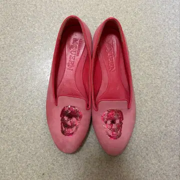 Alexander McQueen 스컬 플랫슈즈 핑크 36