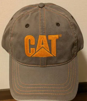 CAT 브라운 캡 오렌지 로고