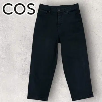 COS 스트레치 와이드 데님 블랙 사이즈 32