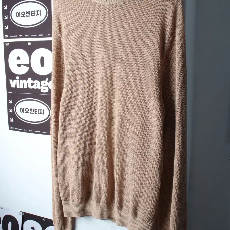(XL-2XL) 노이어 니트 빅사이즈 베이지 시스루 놈코어-H37629