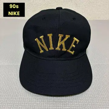 [레어] 90s NIKE 빈티지 캡 블랙 골드 자수 아치 로고