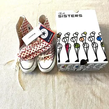 레어 CONVERSE ALL STAR 빨간색 도트 하이컷 스니커즈 박스 포함