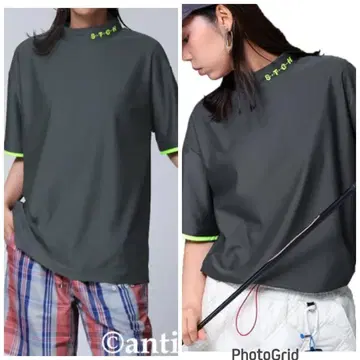 STCH 안티카 골프 모크넥 셔츠 M 그레이 반팔