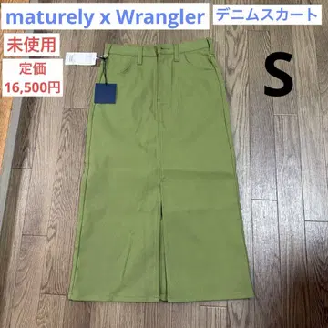 [ 미사용 ] 스커트 maturely x Wrangler 올리브 S