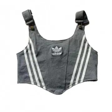 adidas 리메이크 구제 의류 베스트 그레이 상의 재구축