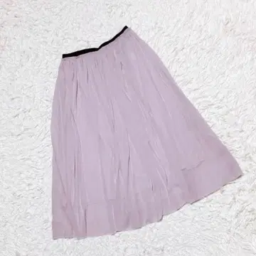 폰세 쉬폰 개더 플레어 스커트 (36) 라벤더 페미닌