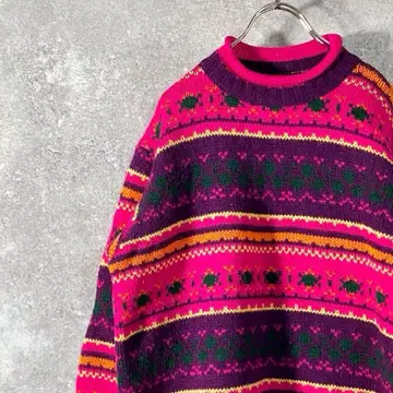 UNITED COLORS OF BENETTON 니트 올 패턴 화려한 독특한
