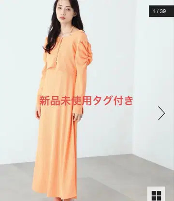 [ 미사용 새상품 ] 질 바이 질 스튜어트 스트레치 가디건 & 원피스 오렌지