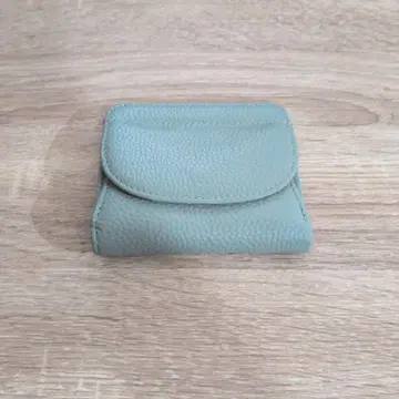 [ 미사용 ] 천연 가죽 미니 지갑 여성용 이단 접이 안티스키밍