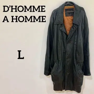 [ D'HOMME A HOMME ] 천연 가죽 가죽 코트 블랙