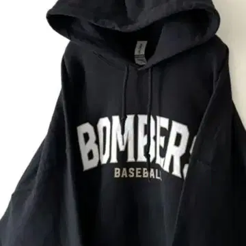 길단 BOMBERS 베이스볼 후드티 XL 블랙 블랙 구제 의류
