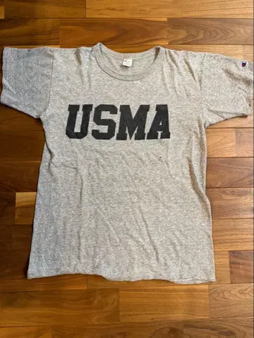 Champion USMA T셔츠 트리코 태그 USA제 얼룩 프린트 L