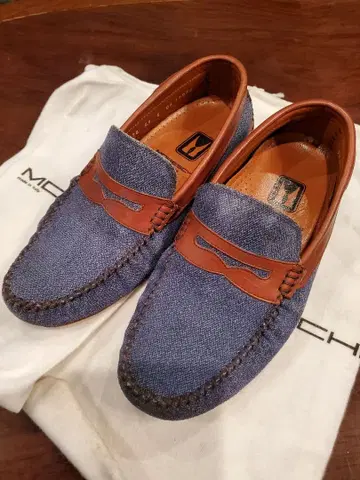 모레스키 MORESCHI 데님 브라운 모카신 24cm 미사용